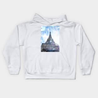 Eiffel Tower Low Angle Sketch. For Eiffel Tower & Paris Lovers. Kids Hoodie